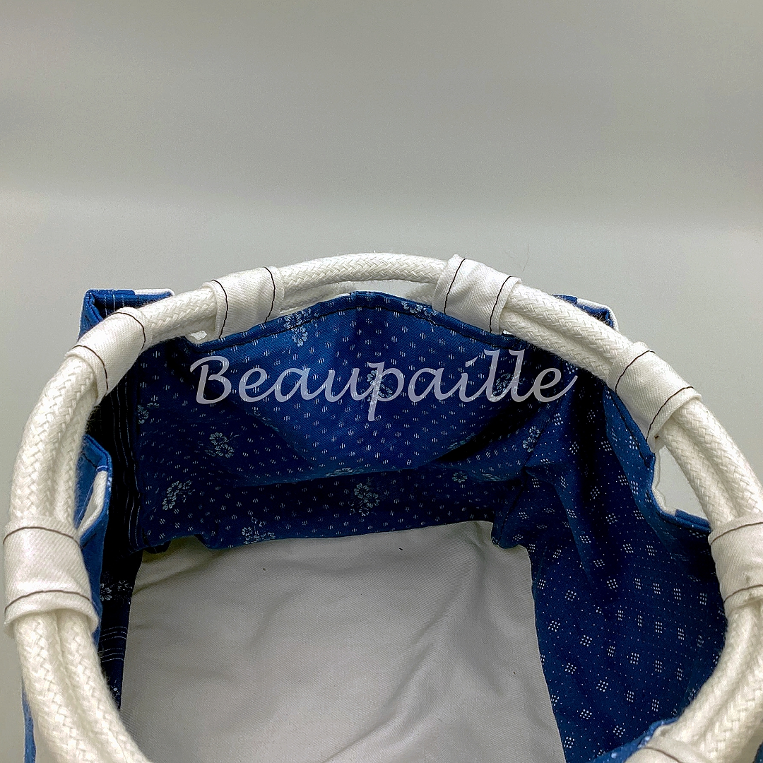 Sac Komebukuro Réversible "Carrés Bleus" – Image 6