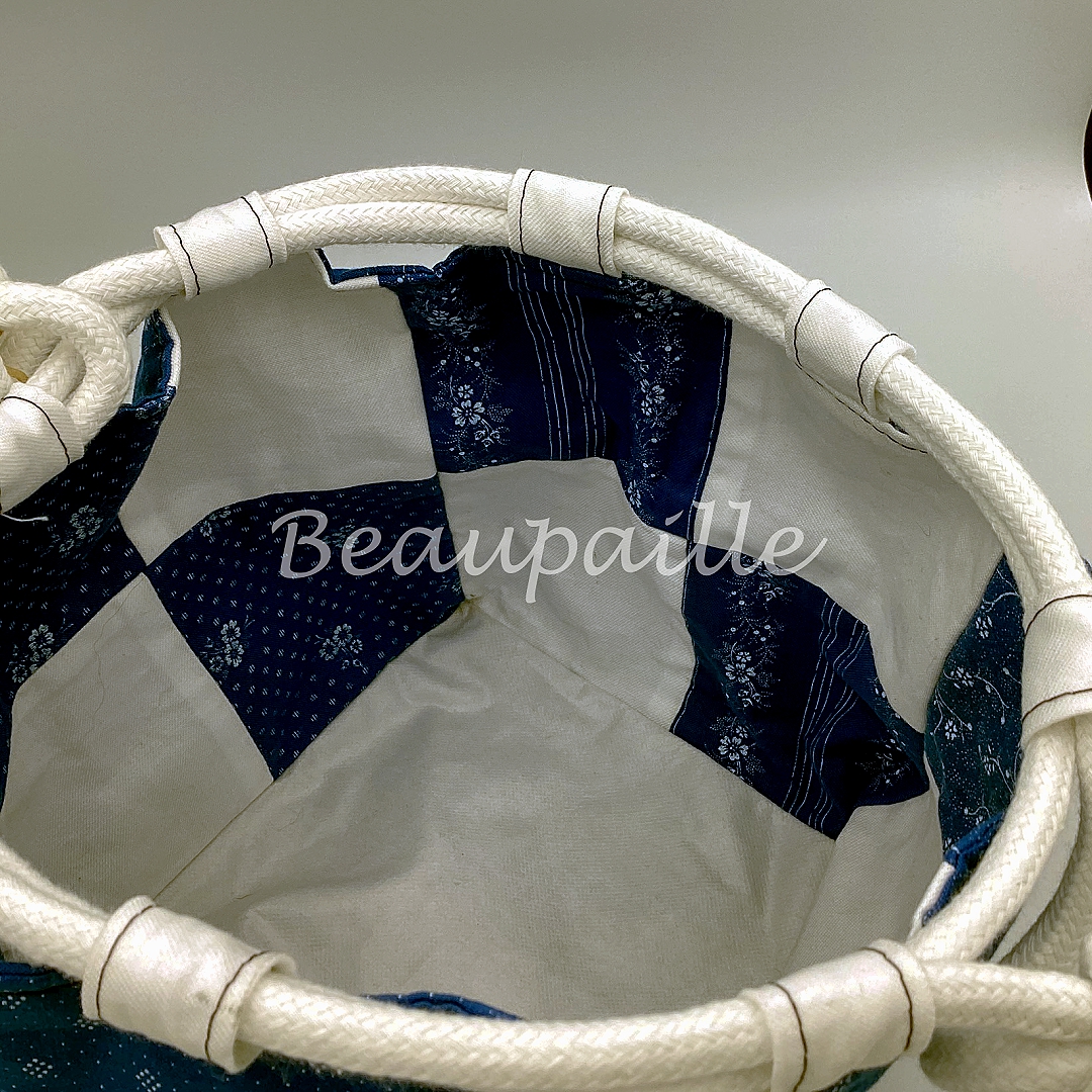 Sac Komebukuro Réversible "Carrés Bleus" – Image 5