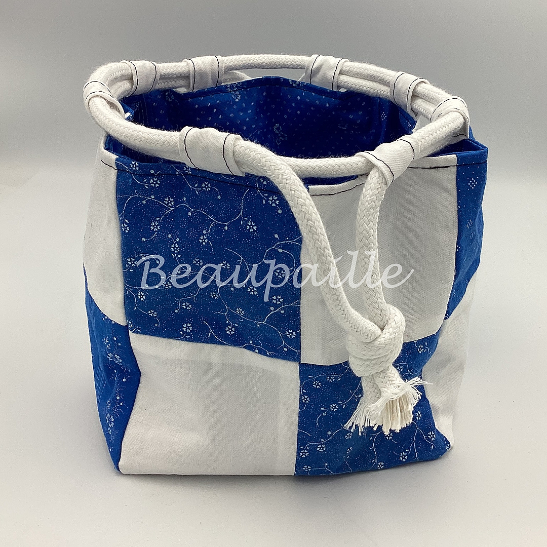 Sac Komebukuro Réversible "Carrés Bleus" – Image 3